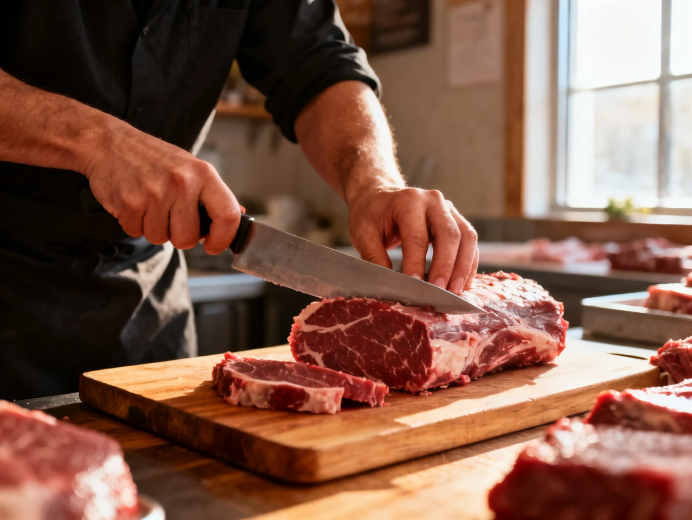 Boucher artisan au travail
